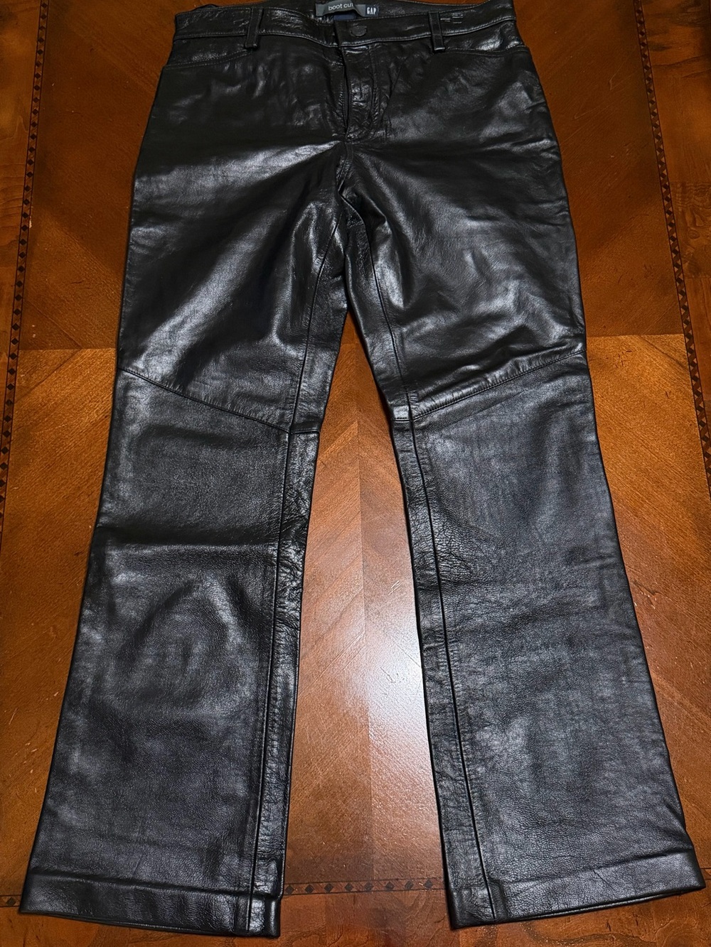 GAP Black Flare Leather-Look Jeans